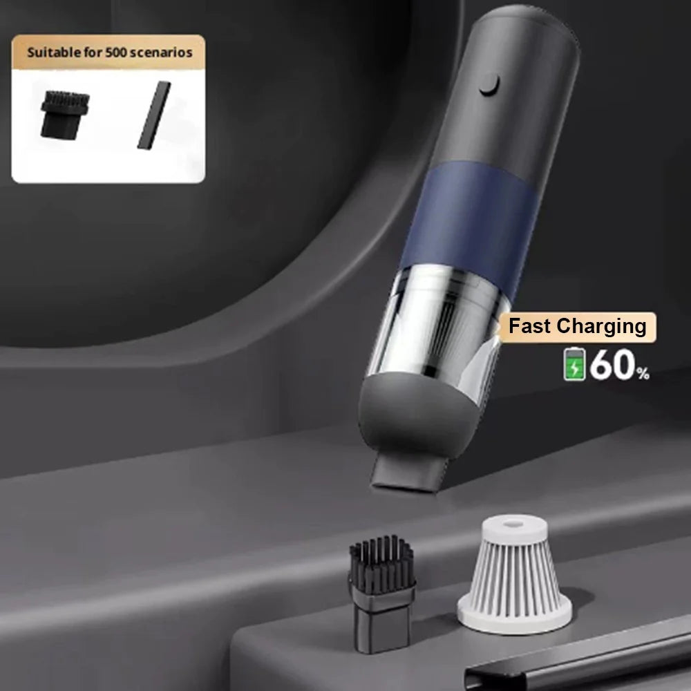 4000PA Strong Suction Wireless Car Vacuum Cleaner Low Noise Handheld Portable Dust Buster - Black - 2