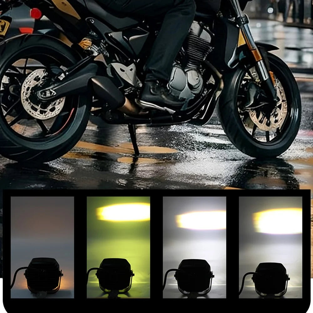 75W Car Motorcycle LED Headlight Spotlight White / Yellow Light with Flowing Yellow Signal - 5
