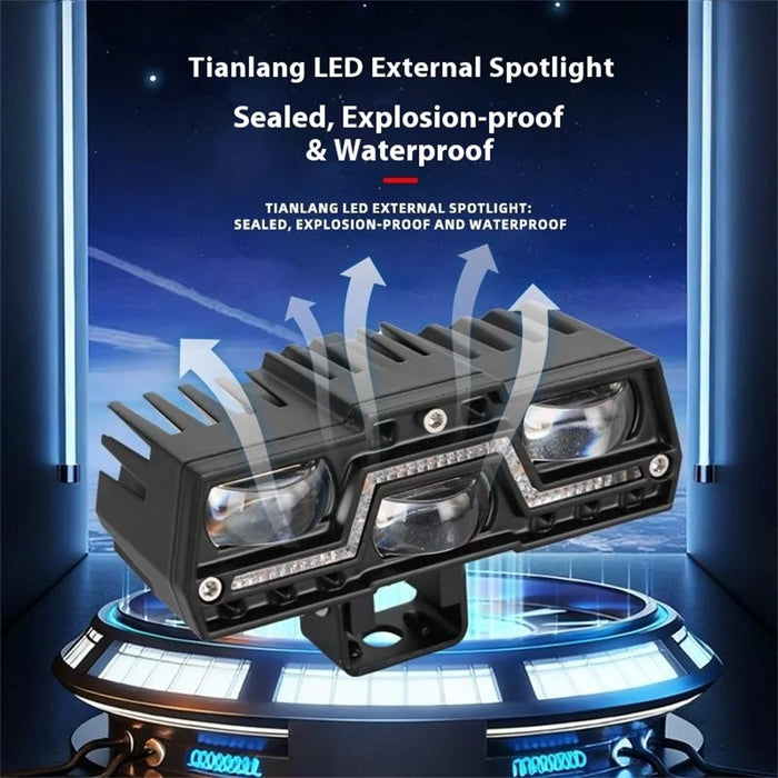 45W LED Headlight Spotlight with DRL for Car / Motorcycle Yellow White LED Light IP67 Waterproof - 4