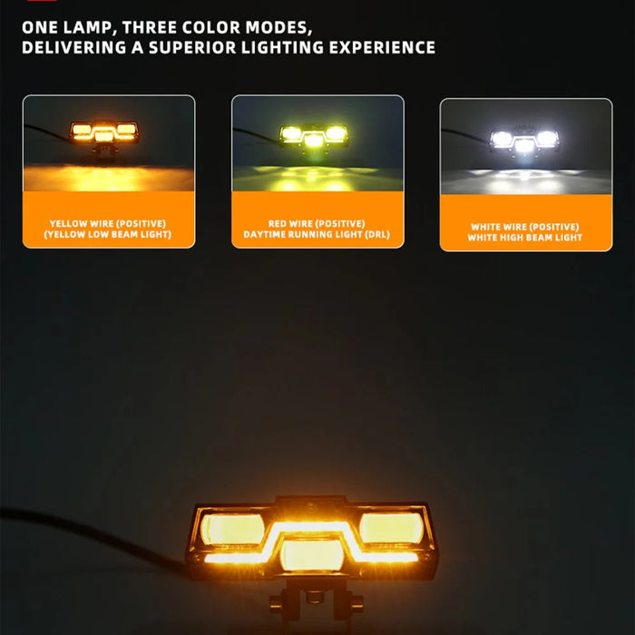 45W LED Headlight Spotlight with DRL for Car / Motorcycle Yellow White LED Light IP67 Waterproof - 6