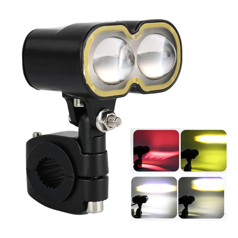 40W LED Headlight Spotlight for Car / Motorcycle Yellow / White Light Lamp with Halo Ring - 1