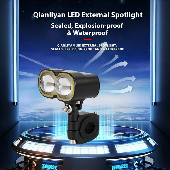 40W LED Headlight Spotlight for Car / Motorcycle Yellow / White Light Lamp with Halo Ring - 2
