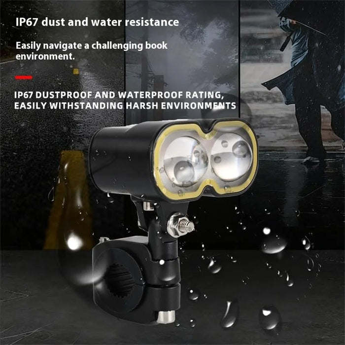 40W LED Headlight Spotlight for Car / Motorcycle Yellow / White Light Lamp with Halo Ring - 3