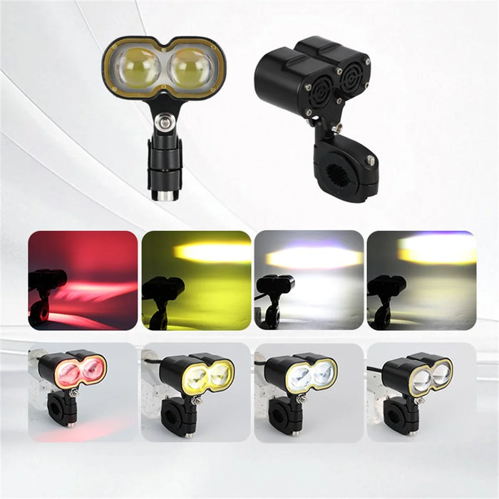40W LED Headlight Spotlight for Car / Motorcycle Yellow / White Light Lamp with Halo Ring - 4