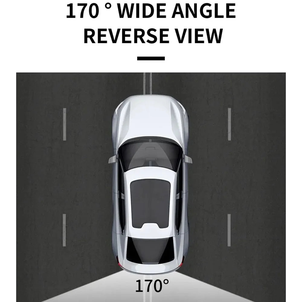 European License Plate Frame with 4-LED Night Vision AHD 1080P Wide Angle Car Rear View Camera for Reverse Parking - 7