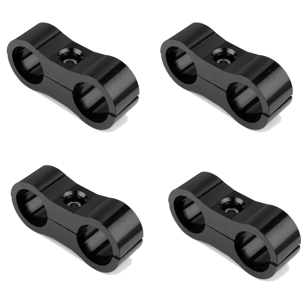 F08129-8 4PCS AN8 Tube Line Separator Aluminum Alloy Fuel Line Hose Mounting Clamp - 7