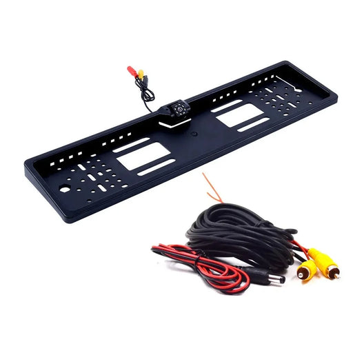 European License Plate Frame with 8-LED Night Vision AHD 1080P Wide Angle Car Rear View Camera for Reverse Parking - 1
