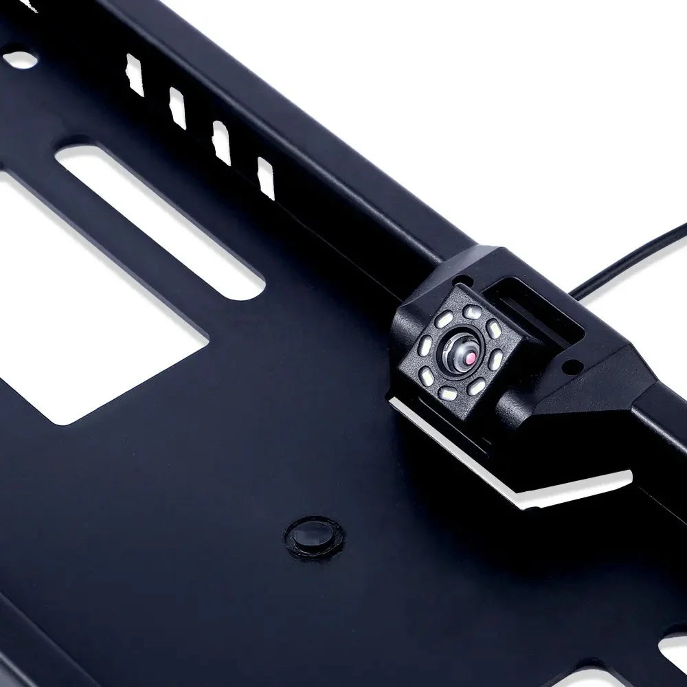 European License Plate Frame with 8-LED Night Vision AHD 1080P Wide Angle Car Rear View Camera for Reverse Parking - 4