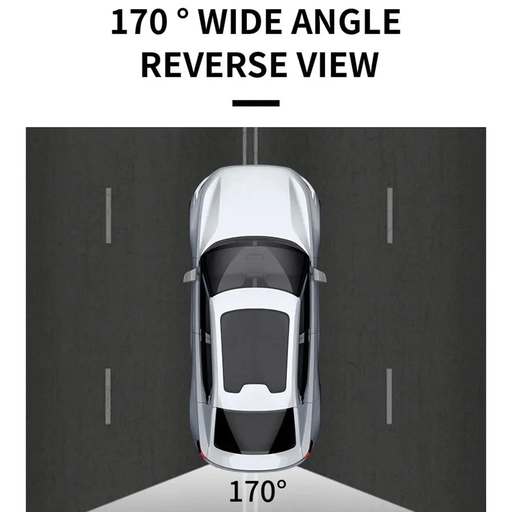 European License Plate Frame with 12-LED Night Vision AHD 1080P Wide Angle Car Rear View Camera for Reverse Parking - 2