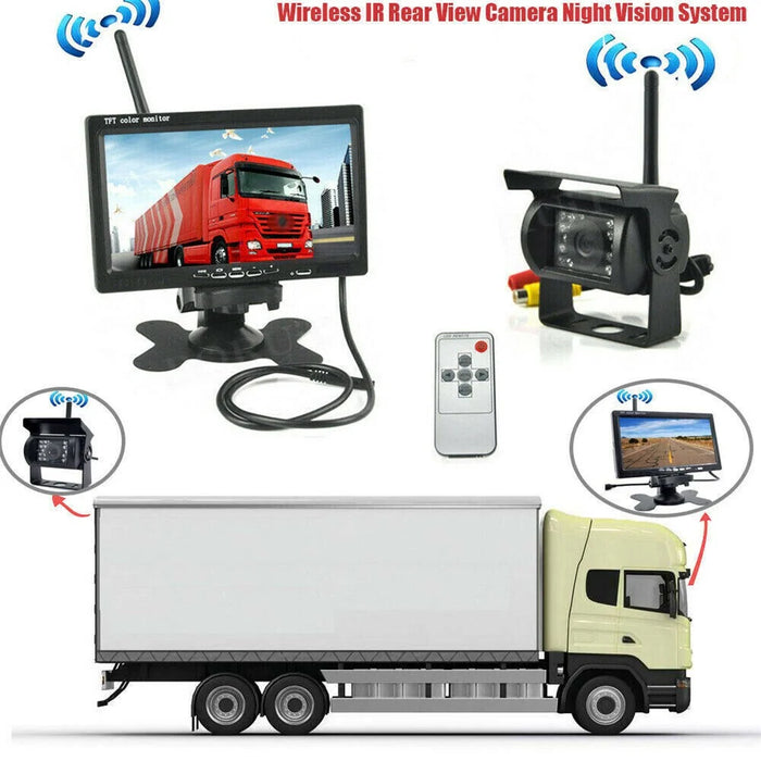 7 Inch Wireless Backup Camera System for Bus IP67 Waterproof Rear View Night Vision LCD Monitor - 4