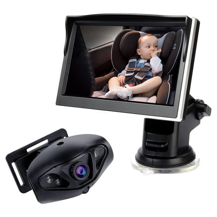 5 Inch IPS Screen HD 800 x 480 Car Baby Monitor Wide Angle Night Vision AHD 1080P Camera - 1