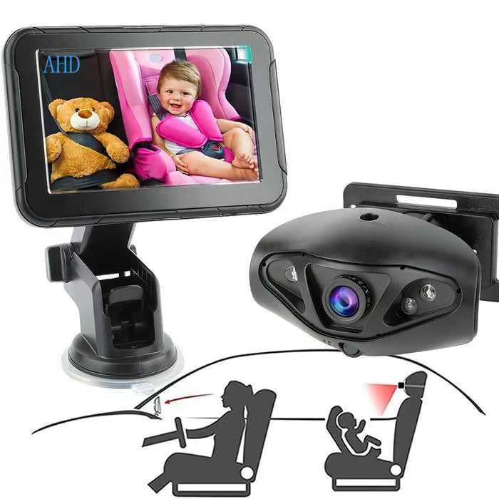 5 Inch IPS Screen HD 800 x 480 Car Baby Monitor Wide Angle Night Vision AHD 1080P Camera - 2
