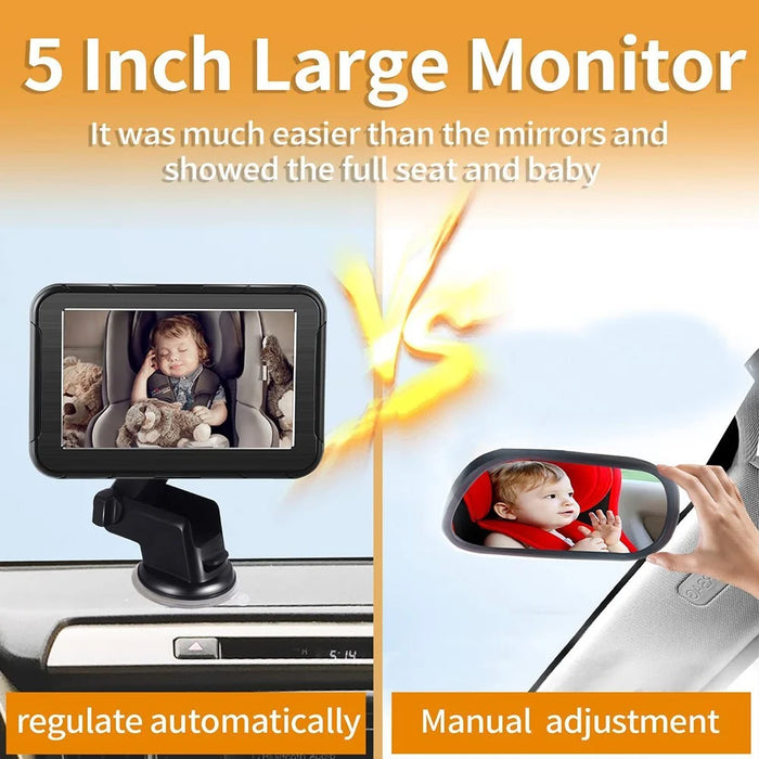 5 Inch IPS Screen HD 800 x 480 Car Baby Monitor Wide Angle Night Vision AHD 1080P Camera - 6