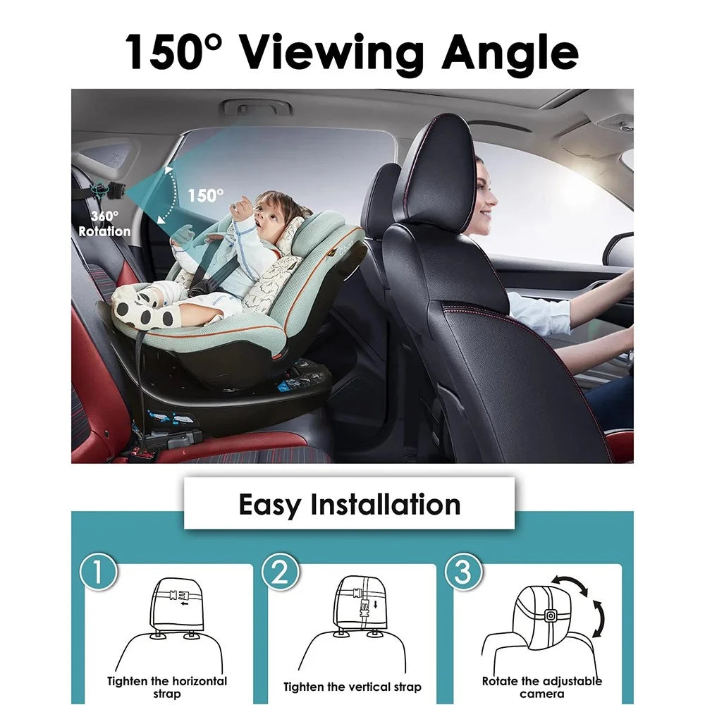 4.3 Inch Screen HD 1080P Baby Car Rear View Monitor Infrared Night Vision 150 Degree Wide Angle Camera - 7