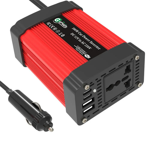 300W Car Power Inverter 12V to 220V Voltage Converter Portable Charger for Phone / Speaker / Camera, European Standard - 1
