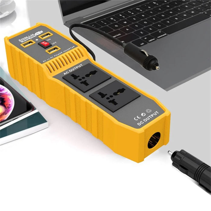12V DC to 220V AC 400W Car Power Inverter Portable 3 USB Ports + 2 AC Outlets Converter - 3