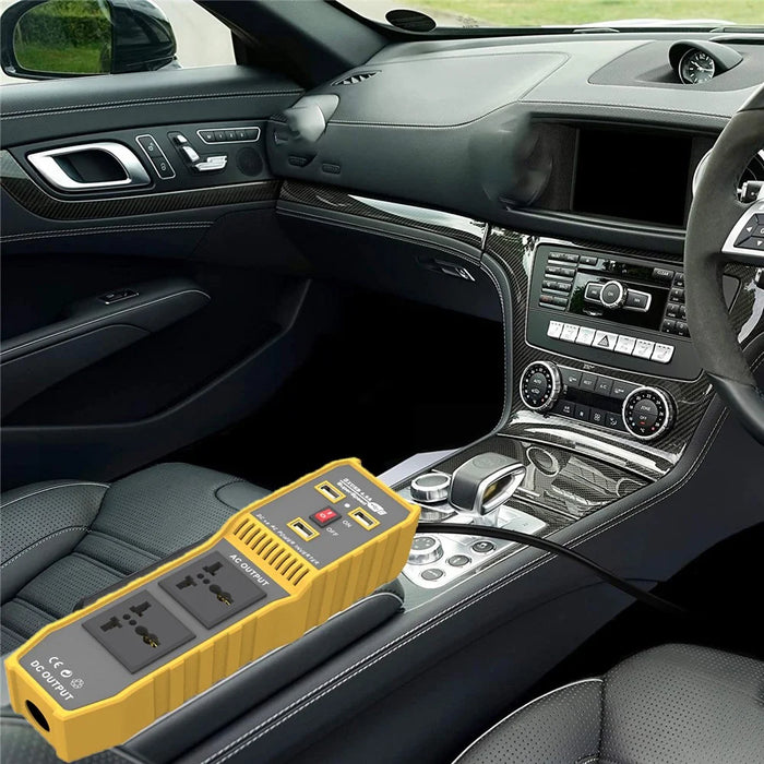 12V DC to 220V AC 400W Car Power Inverter Portable 3 USB Ports + 2 AC Outlets Converter - 4