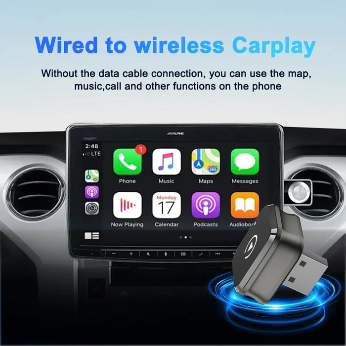 M4 2 in 1 Bluetooth-compatible 5.4 AI Box for CarPlay  /  Android Auto Wired to Wireless Car Adapter - 3