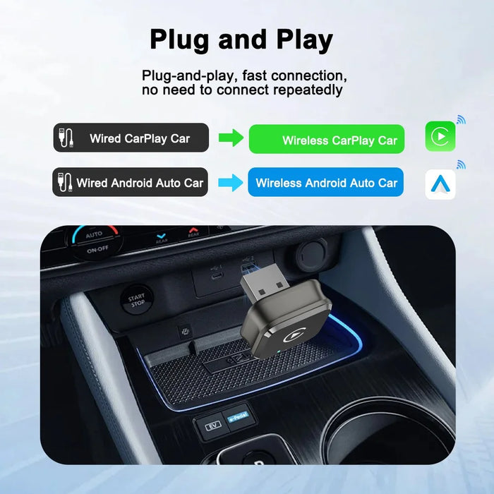 M4 2 in 1 Bluetooth-compatible 5.4 AI Box for CarPlay  /  Android Auto Wired to Wireless Car Adapter - 4
