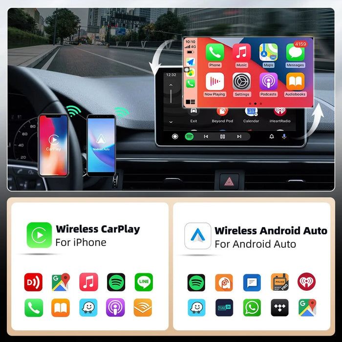 M25 2 in 1 For CarPlay  /  Android Auto Wired to Wireless Car Adapter Bluetooth-compatible 5.4 AI Box USB Dongle - 7