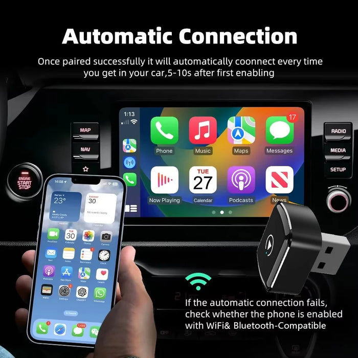 M26 2 in 1 For CarPlay  /  Android Auto Wired to Wireless Car Adapter 5.8G / 2.4G Dual Band WiFi Bluetooth-compatible USB Dongle - 4