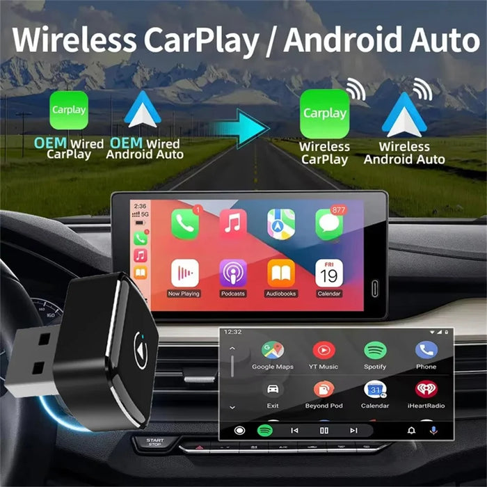 M26 2 in 1 For CarPlay  /  Android Auto Wired to Wireless Car Adapter 5.8G / 2.4G Dual Band WiFi Bluetooth-compatible USB Dongle - 6