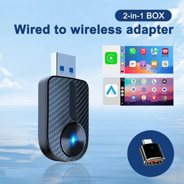 M27 2 in 1 Plug and Play USB AI Box for CarPlay  /  Android Auto Wired to Wireless Car Adapter - 4