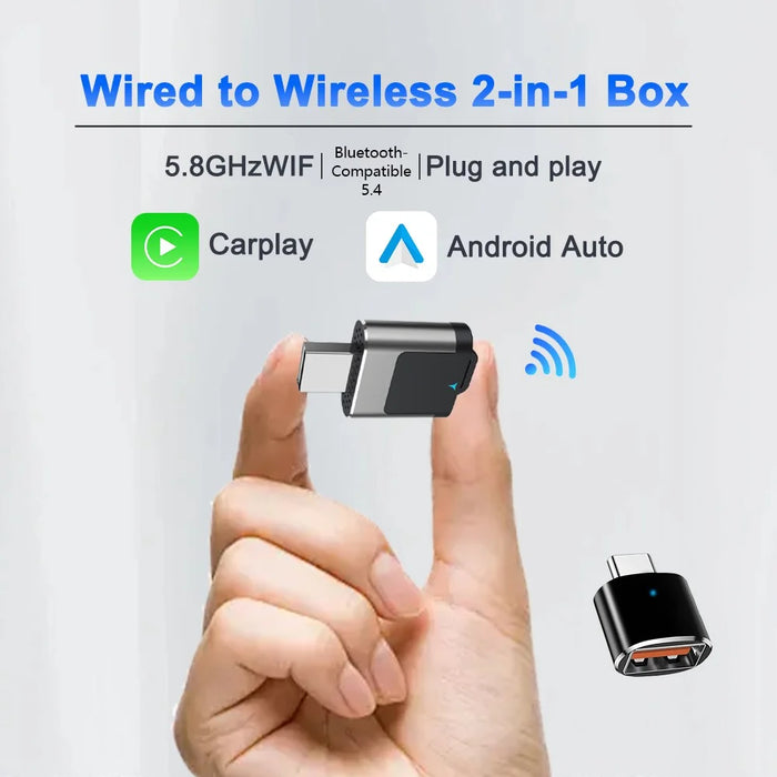 M29 2 in 1 Wireless CarPlay AI Box Plug and Play Android Auto Wired to Wireless Car Adapter - 5