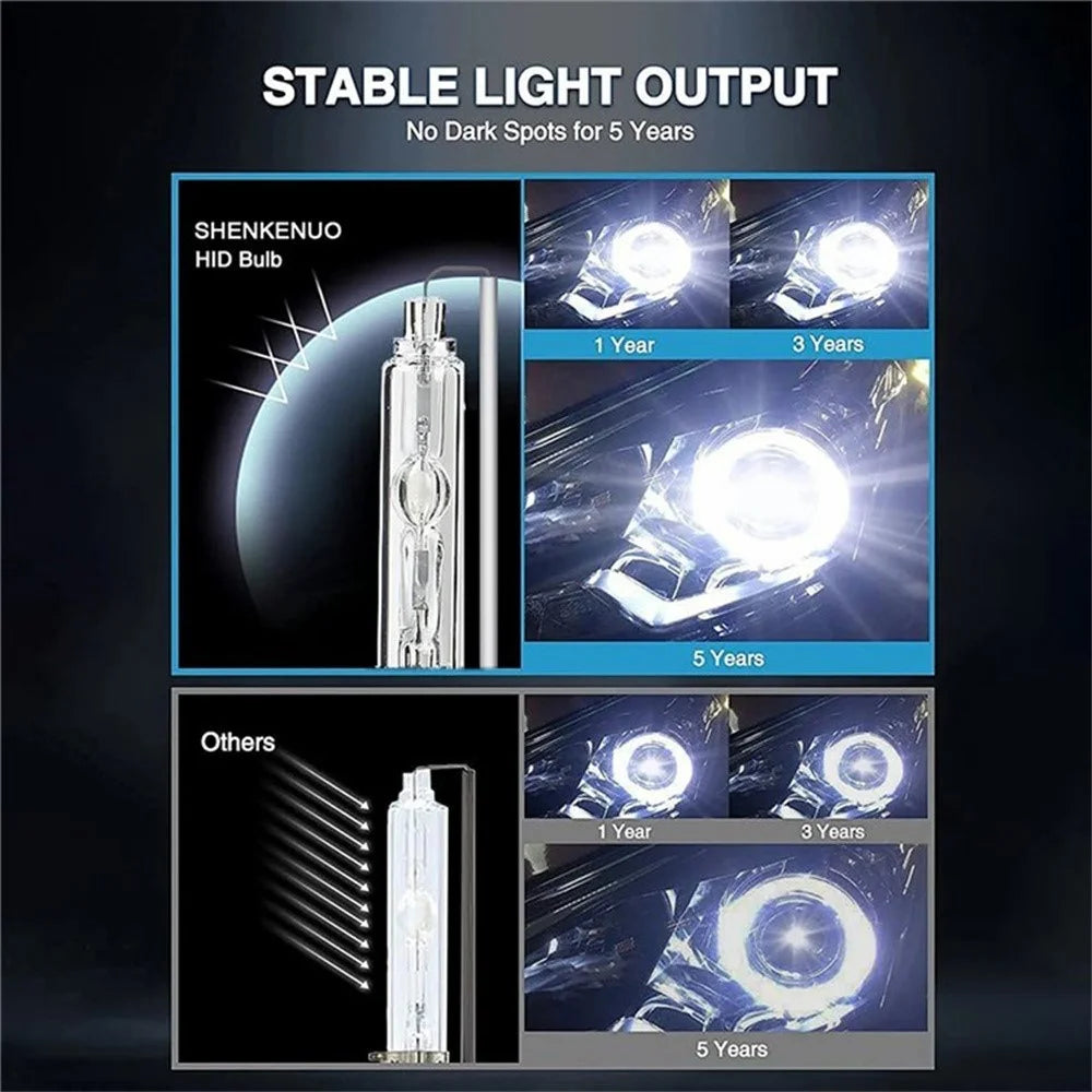 D2S 2Pcs 4300K High Brightness Car Headlight Xenon Bulb IP68 Waterproof High Focus HID Lamp - 7
