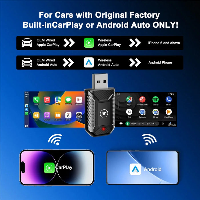 M30 2 in 1 AI Box Wireless Car Adapter for CarPlay  /  Android Auto Upgrade Compatible with Built-in CarPlay  /  Android Auto Vehicles - 5