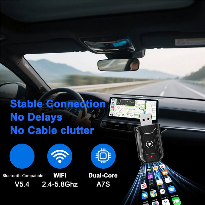 M30 2 in 1 AI Box Wireless Car Adapter for CarPlay  /  Android Auto Upgrade Compatible with Built-in CarPlay  /  Android Auto Vehicles - 6