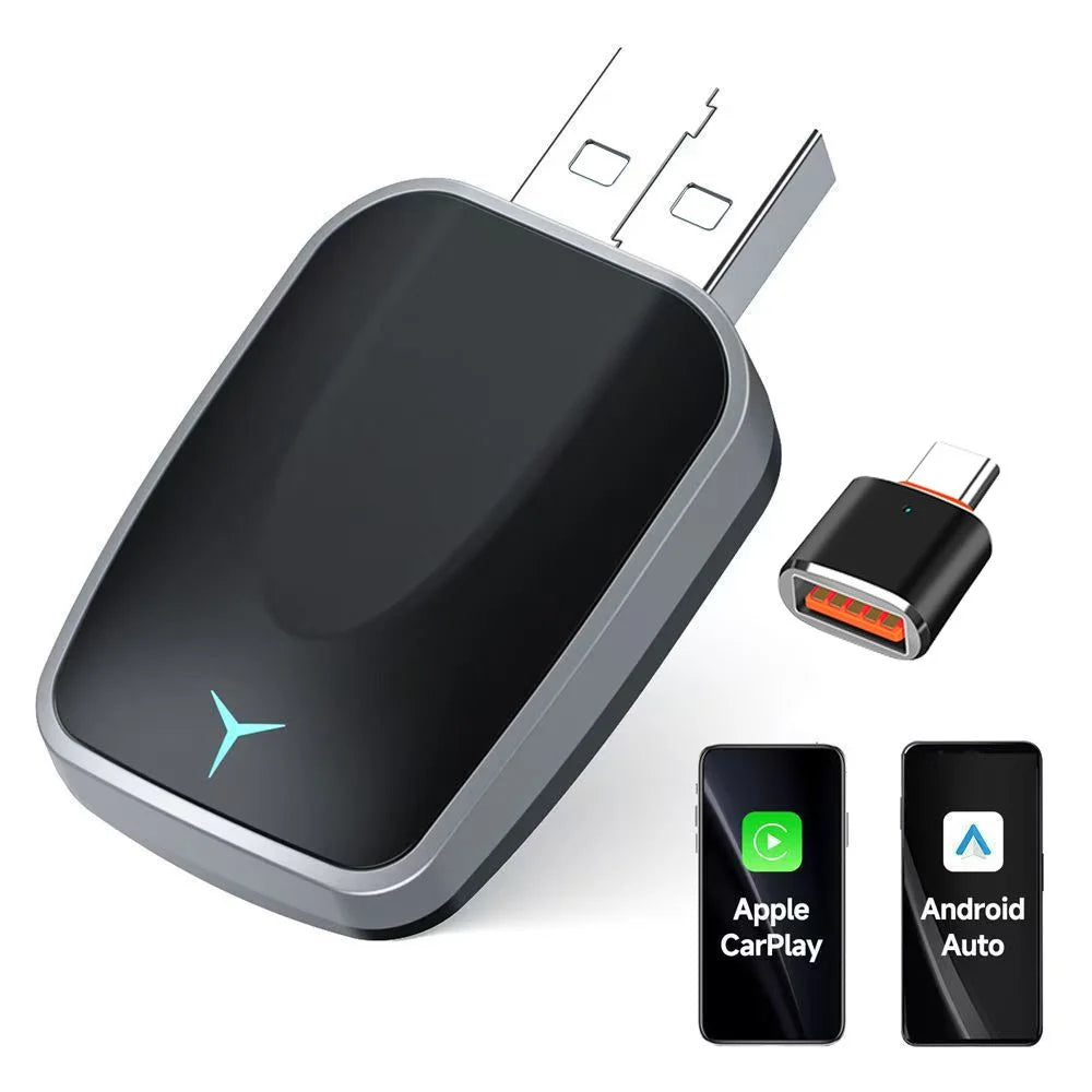 M34 2 in 1 AI Box Wireless Car Adapter for Upgrading Wired CarPlay  /  Android Auto to Wireless Compatible With Built-in CarPlay  /  Android Auto Vehicles - 1