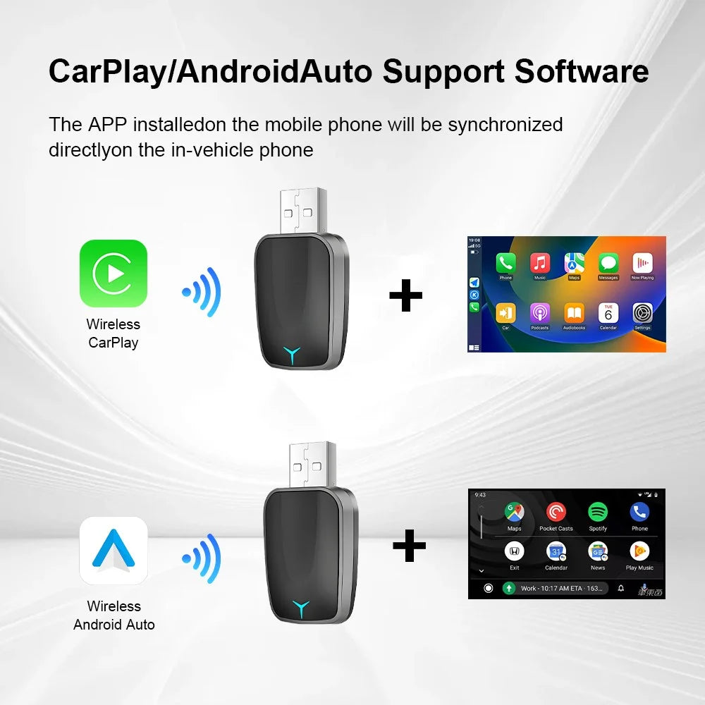 M34 2 in 1 AI Box Wireless Car Adapter for Upgrading Wired CarPlay  /  Android Auto to Wireless Compatible With Built-in CarPlay  /  Android Auto Vehicles - 3