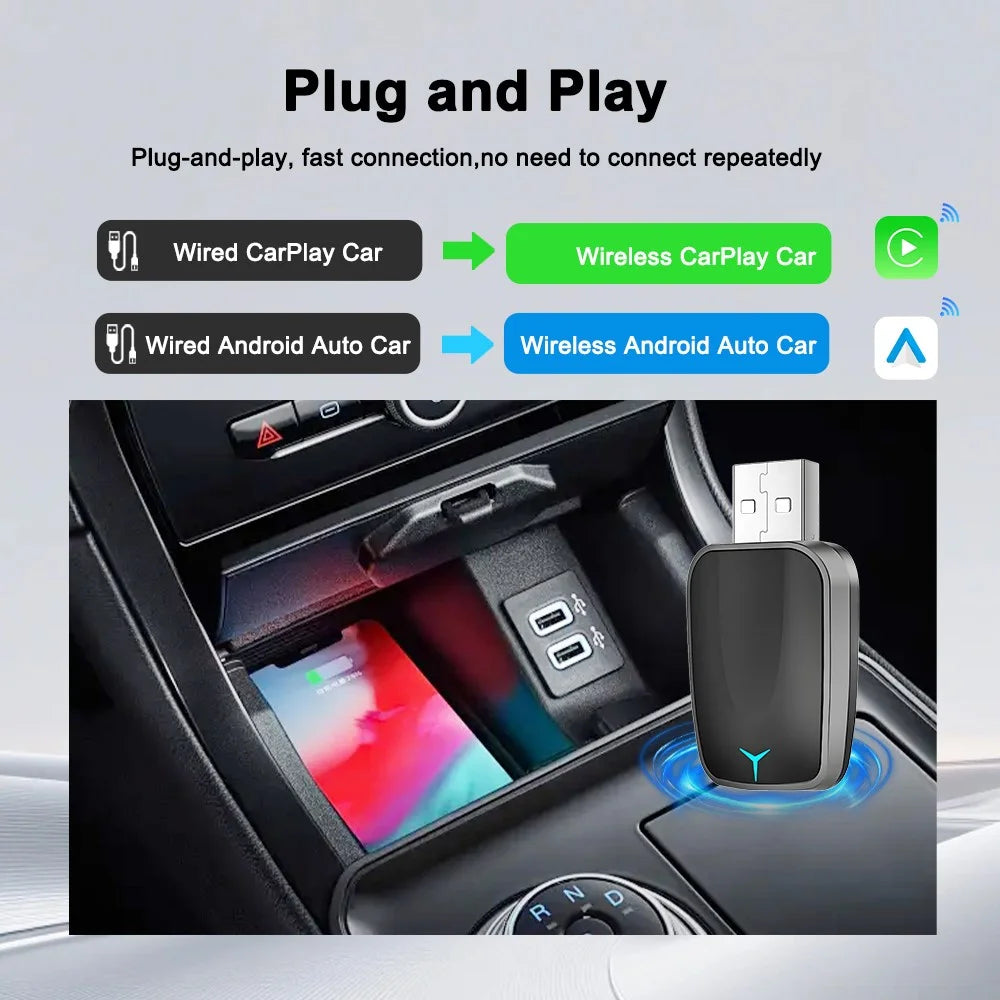 M34 2 in 1 AI Box Wireless Car Adapter for Upgrading Wired CarPlay  /  Android Auto to Wireless Compatible With Built-in CarPlay  /  Android Auto Vehicles - 6