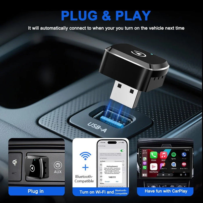M39 2 in 1 AI Box Wireless Car Adapter for CarPlay  /  Android Auto Upgrade Wired to Wireless Compatible with Built-in CarPlay  /  Android Auto Vehicles - 5