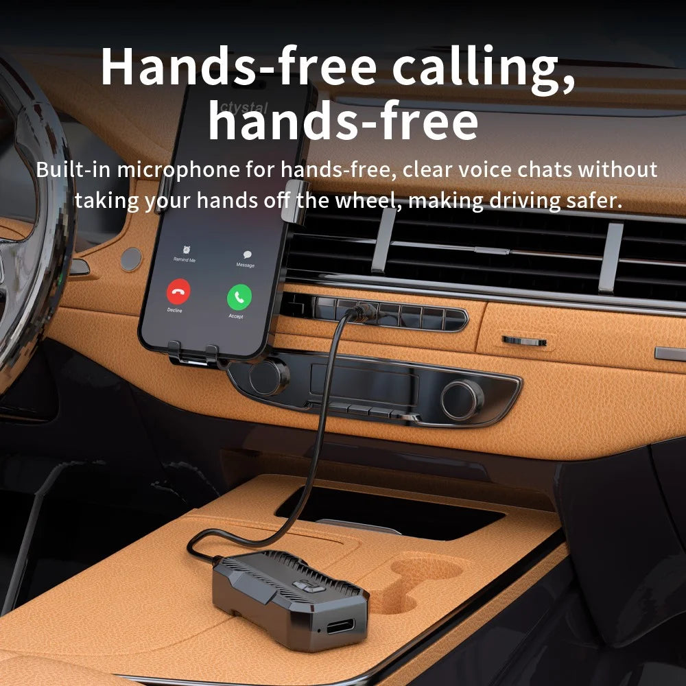 W23 Car Audio Receiver Adapter Bluetooth-Compatible 5.3 Hands-Free AUX Wireless Transmitter - 3
