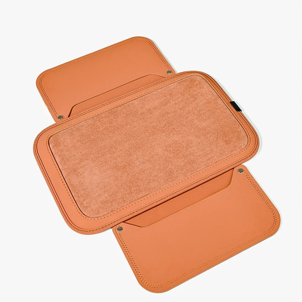 For Performance X3 / X4 / F30 / F06 / F02 Car Armrest Pad Leather Elbow Rest Cover with Storage Pocket - Orange - 2