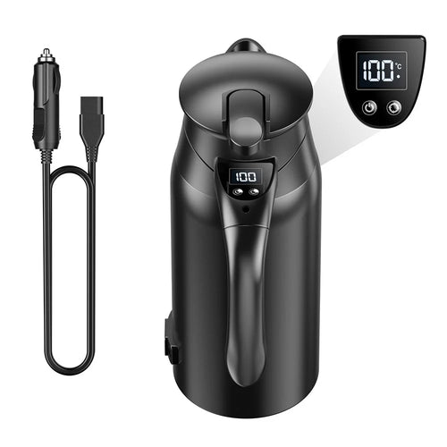800ml Electric Kettle for 12V / 24V Car Smart Temperature Control Dual Layer Stainless Steel Water Heater Pot (BPA Free, No FDA) - 1