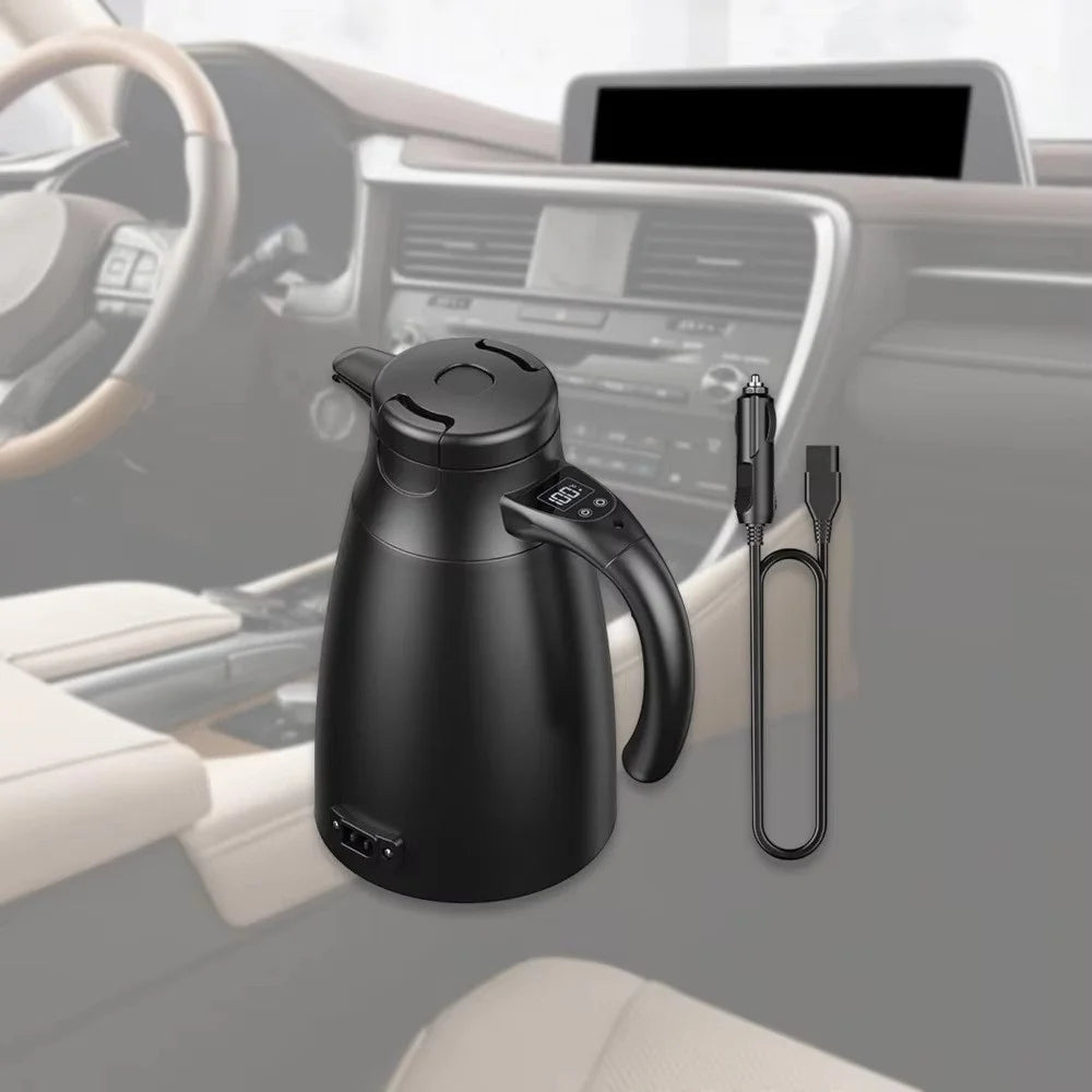 1200ml Electric Kettle for 12V / 24V Car Smart Temperature Control Dual Layer Stainless Steel Water Heater Pot (BPA Free, No FDA) - 3
