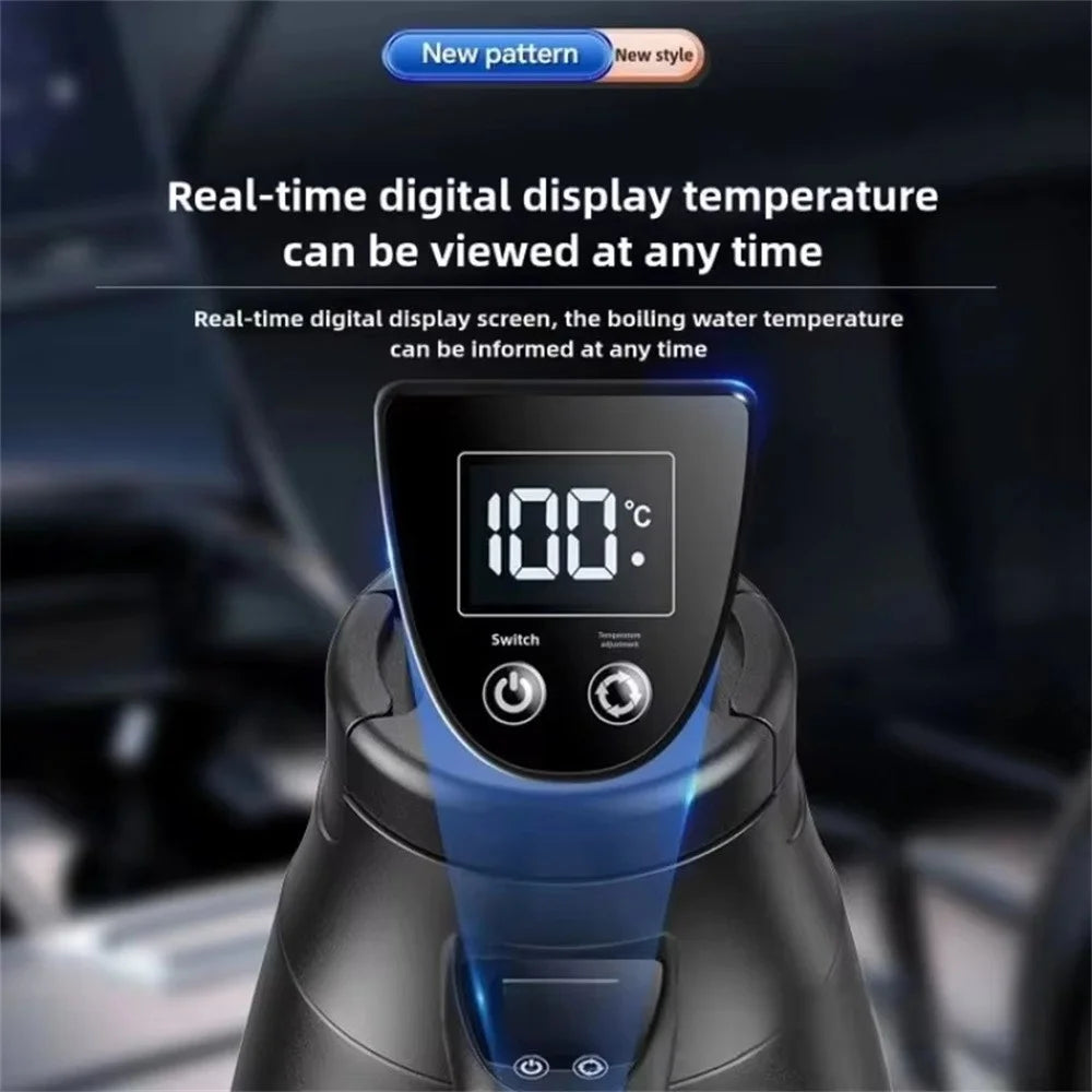 1200ml Electric Kettle for 12V / 24V Car Smart Temperature Control Dual Layer Stainless Steel Water Heater Pot (BPA Free, No FDA) - 5
