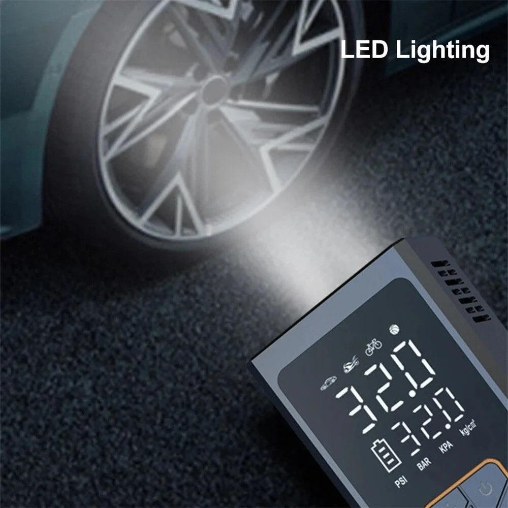 Wireless Car Tire Inflator Digital Display Portable Electric Air Pump Mini Handheld Compressor with Cigarette Lighter Cable - 3