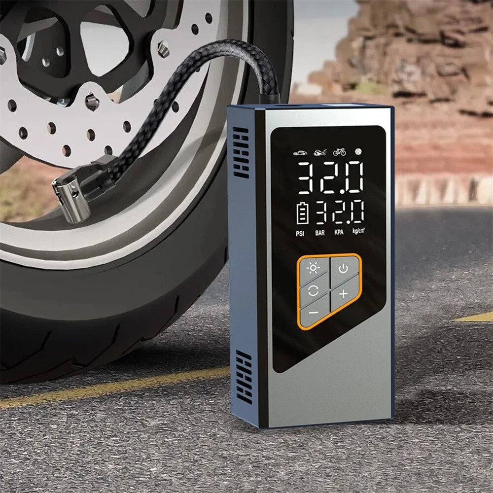 Wireless Car Tire Inflator Digital Display Portable Electric Air Pump Mini Handheld Compressor with Cigarette Lighter Cable - 4