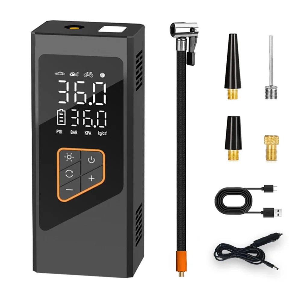 Wireless Car Tire Inflator Digital Display Portable Electric Air Pump Mini Handheld Compressor with Cigarette Lighter Cable - 7
