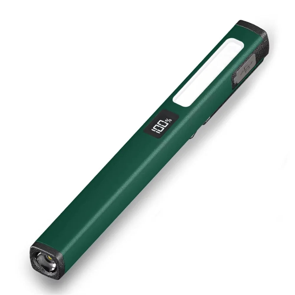 IPX4 Waterproof Mini Pen Light for Camping Work Repair 6 Modes Outdoor Magnetic Flashlight - Green - 1