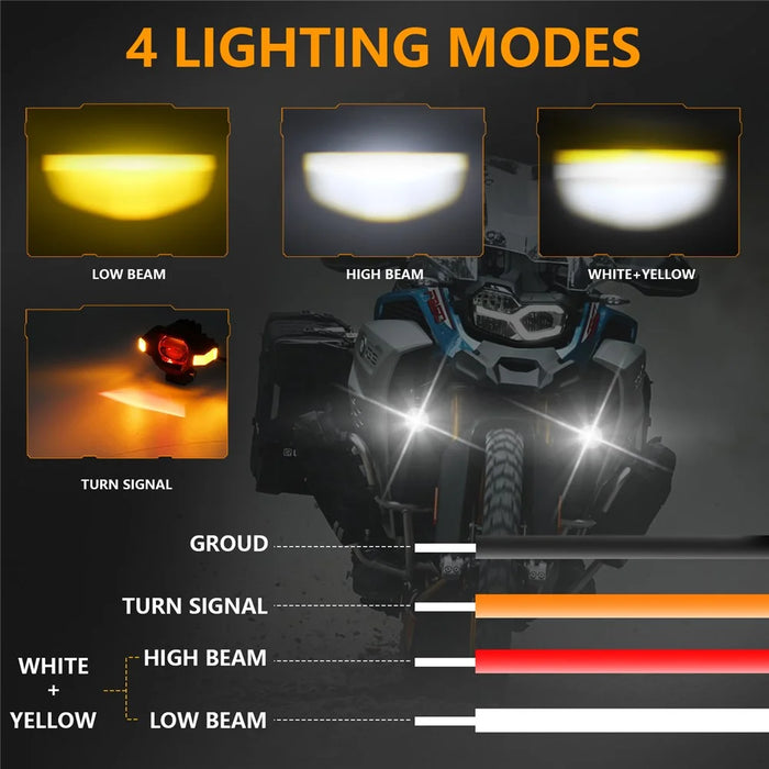 M15 1Pc Motorcycle Auxiliary Lamp IP68 Waterproof High Brightness Aluminum Alloy DRL LED Spotlight - 4