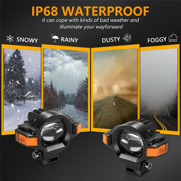 M15 1Pc Motorcycle Auxiliary Lamp IP68 Waterproof High Brightness Aluminum Alloy DRL LED Spotlight - 7