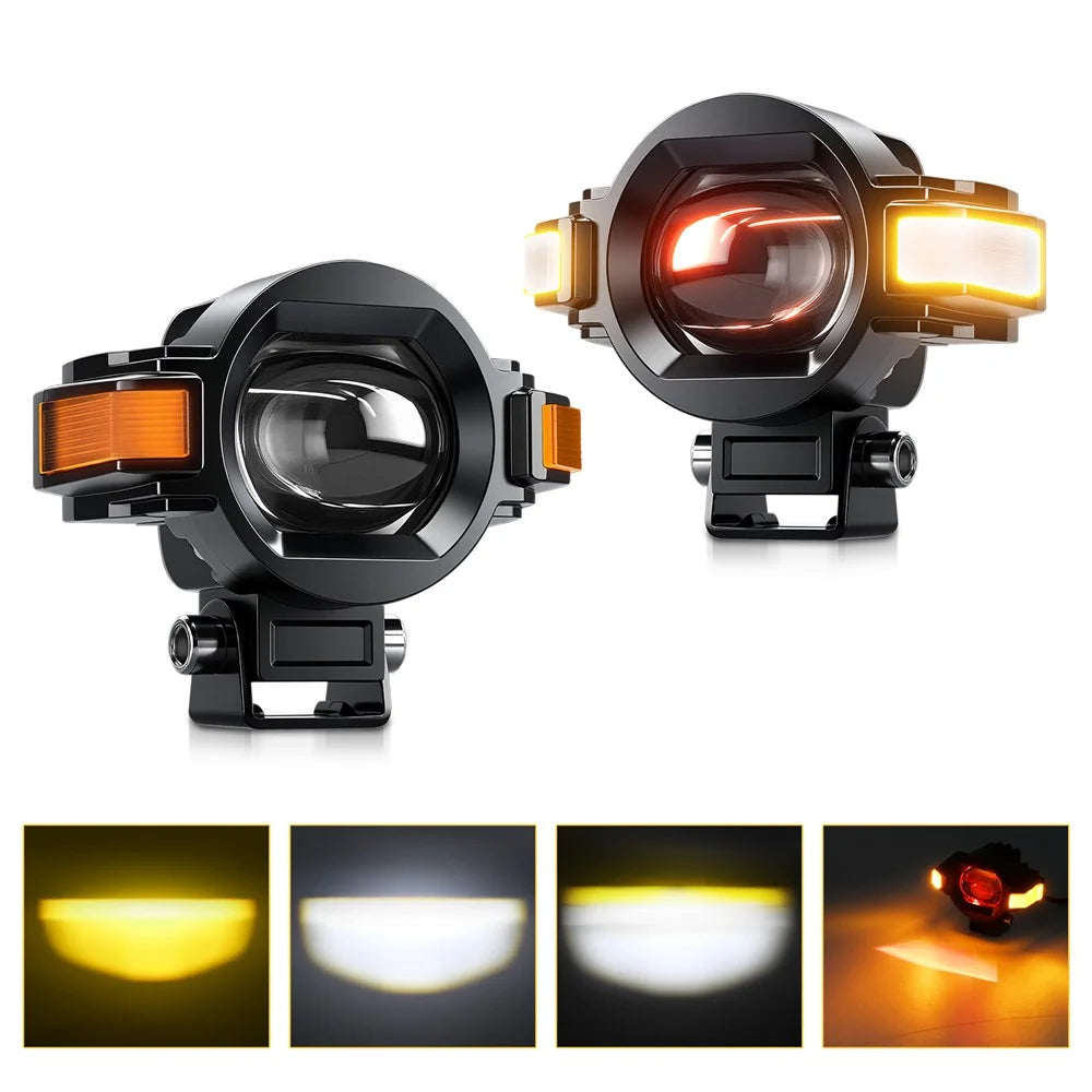M15 2Pcs Motorcycle Auxiliary Lamp IP68 Waterproof High Brightness Aluminum Alloy DRL LED Spotlight - 1