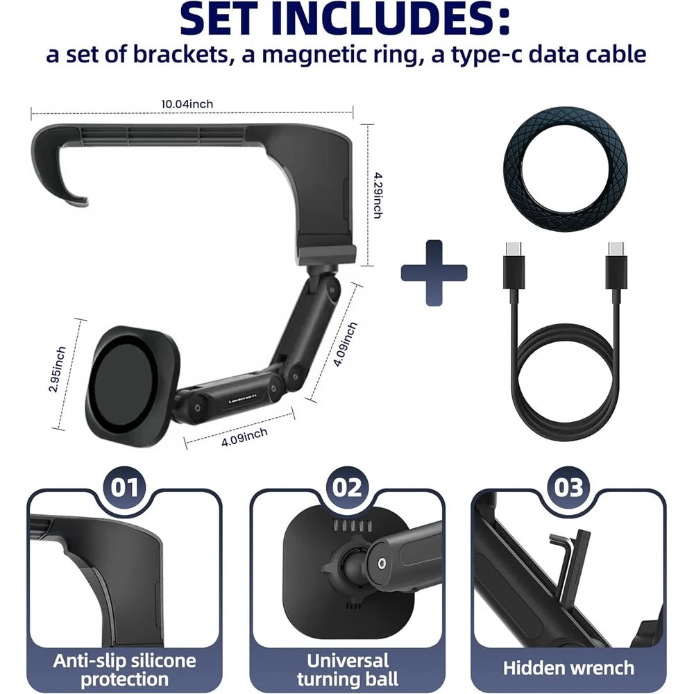 LD-TS2-M4 For Tesla Model 3  /  Y Central Control Screen Dual Arm Magnetic Car Phone Holder 15W Wireless Charger Cellphone Support - 7