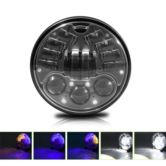 5.75 Inch H4 LED Headlight for Motorcycle Car High Low Beam Lamp DRL Dynamic Turn Signal Light - 2