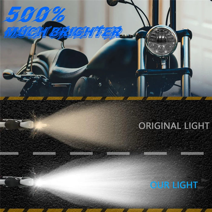 5.75 Inch H4 LED Headlight for Motorcycle Car High Low Beam Lamp DRL Dynamic Turn Signal Light - 7